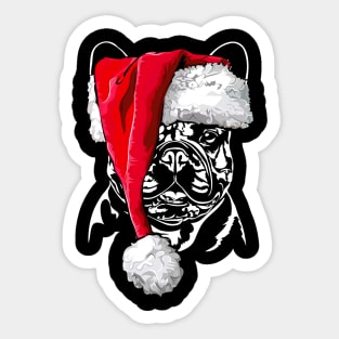 Funny French Bulldog Santa Christmas dog mom Sticker